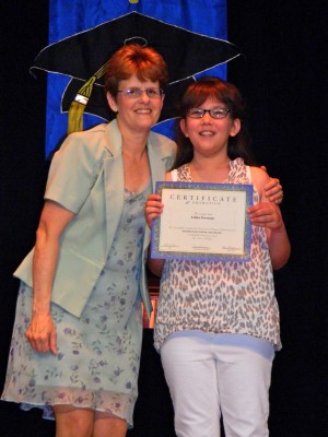 Ashlee and her teacher Mrs. Parkus.